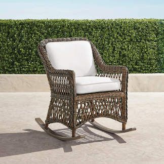 Hampton Rocker with Cushions in Driftwood Finish Hamptons Lounge, Rocker Chair, Driftwood Finish, Outdoor Wicker Furniture, Rocker Chairs, Solid And Striped, Replacement Cushions, Outdoor Furniture Collections, Rocking Chairs