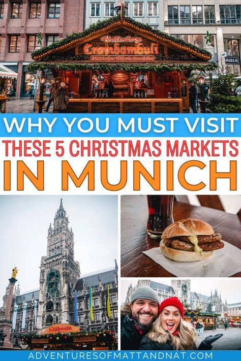 If you’re a lover of all things Christmas like we are, then visiting the European Christmas Markets is probably high on your travel wish list! And it’s no secret that Germany has some of the best and oldest markets in all of Europe, and Munich is home to over a dozen of those markets! And while I’m sure that all of them are worth visiting, chances are, you won’t have time to see them all on your visit, so we’re going to share with you what we think are the top 5 Christmas Markets in Munich! Munich Christmas Market, Munich Christmas, European Christmas Markets, Europe Christmas, Christmas Markets Germany, Visit Munich, Munich Travel, Europe Honeymoon, Vacation 2023