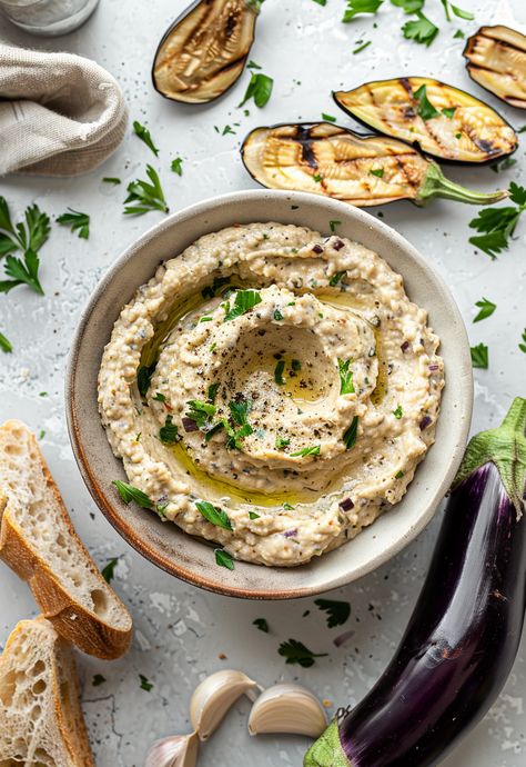 Try homemade Baba Ghanoush for a delicious and creamy dip. Easy steps! Bubba Ganoush Recipe, Baba Ganoush Recipe Authentic, Baba Ghanoush Recipe, Baba Ganoush Recipe, Mediterranean Dip, Trendy Recipes, Babaganoush Recipe, Easy Picnic Food, Baba Ghanoush