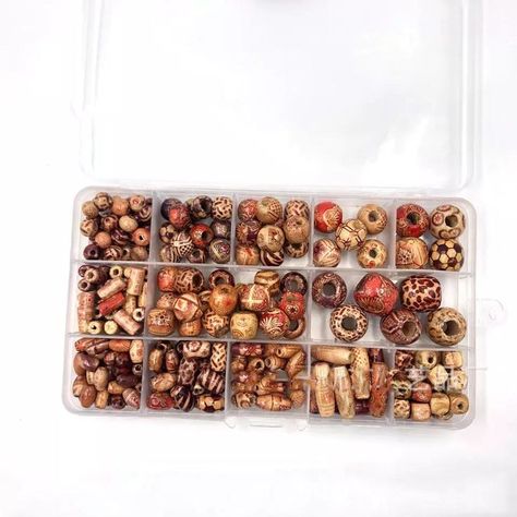 Wooden Beads For Hair, Big Beads For Hair, Wooden Hair Beads, Accessories Shifting, Beaded Braids, Girly Bracelets, Bead Hair, Dreadlock Beads, Fabulous Hair