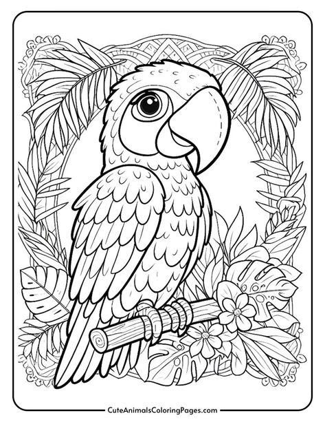 macaw parrot drawing Bird Coloring Page, Zoo Animal Coloring Pages, Leaf Coloring Page, Bird Coloring, Bird Coloring Pages, Unicorn Coloring Pages, Online Coloring Pages, Easy Coloring Pages, Cartoon Coloring Pages