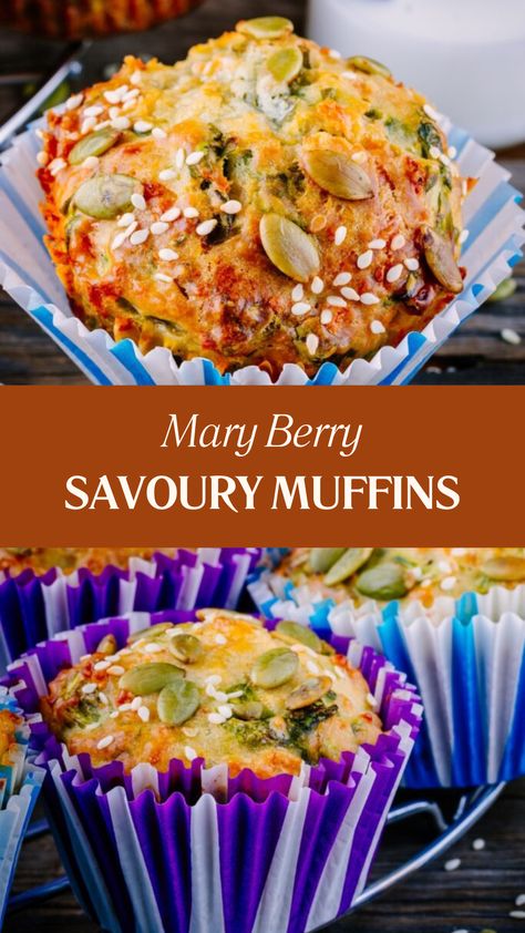 Mary Berry Savoury Muffins Vegetarian Breakfast Muffins, Unusual Muffin Recipes, Savory Muffin Recipes Healthy, Breakfast Muffins Recipes Easy, Healthy Savoury Snacks, Salty Muffins, Savoury Breakfast Muffins, Savoury Breakfast Ideas, Giant Muffins