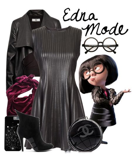 Edna Mode - Disney Pixar's The Incredibles by rubytyra on Polyvore featuring polyvore fashion style Scoop HIDE Chanel Louis Vuitton RAPHAEL YOUNG clothing Fashion Designer Dress, Edna Mode, Disney Inspired Fashion, Character Inspired Outfits, Disney Inspired Outfits, Dapper Day, Halloween Costume Outfits, Casual Cosplay, Fashion Design Dress