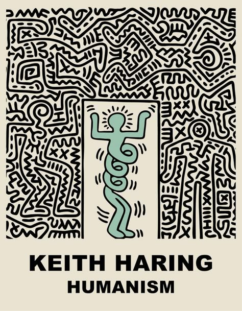 Keith Haring Poster, Keith Haring Art, Haring Art, Arte Doodle, Istoria Artei, Art Exhibition Posters, Auguste Rodin, Print Studio, Picture Collage Wall