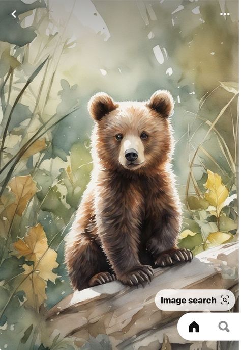 Animals Preschool Crafts, Wallpaper Woodland, Animals Preschool, Woodland Animal Art, Bear Artwork, Bear Paintings, Crafts Preschool, Bear Drawing, Bear Illustration