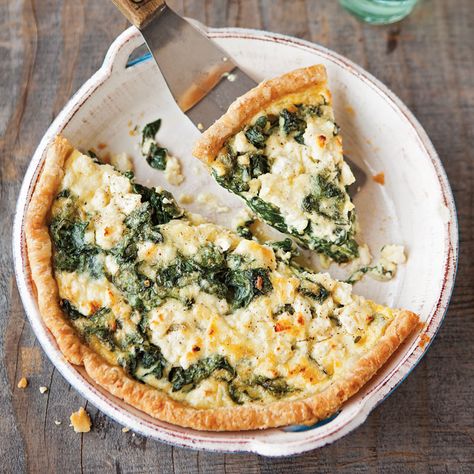 Cheese Quiche Recipes, Spinach And Feta Quiche, Spinach Feta Quiche, William Sonoma Recipes, Feta Quiche, Cheese Quiche Recipe, Spinach Quiche Recipes, How To Make Spinach, Quiche Recipes Easy