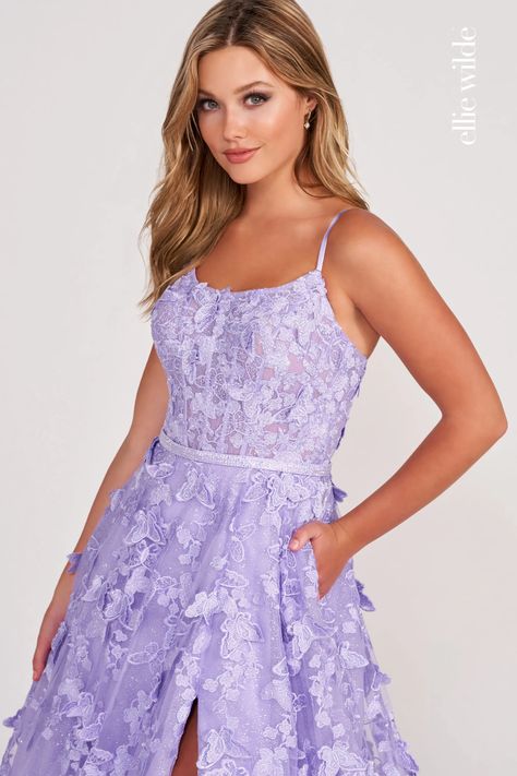 Ellie Wilde Prom Dresses, Plus Size Sequin Dresses, Navy Blue Bridesmaid Dresses, Floral Prom Dresses, Formal Dresses With Sleeves, Ellie Wilde, Corset Dress Prom, Dusty Rose Dress, Lavender Dresses