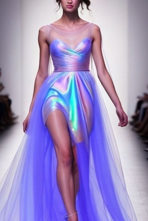 Holographic Fabric Dress, Holographic Dress Prom, Fiberoptics Dress, Iridescent Fabric Dress, Pastel Rainbow Prom Dress, Iridescent Dress Prom, Black Iridescent Dress, Holographic Wedding Dress, Iridescent Outfit Holographic Fashion