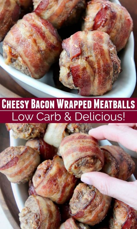 Best Meatballs Ever, Wrapped Meatballs, Bacon Wrapped Meatballs, The Best Meatballs, Oven Baked Meatballs, Cheesy Pasta Recipes, Baked Meatballs, Cheese Stuffed Meatballs, Low Carb Meatballs