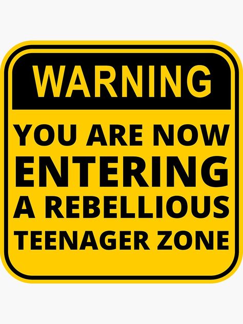 "Warning rebellious teenager zone" Sticker for Sale by littlestamp | Redbubble Room Border Ideas, Warning Aesthetic, Teen Posters, Room Rules, Room Signage, Grunge Posters, Retro Art Prints, Fun Zone, Bond Paper Design