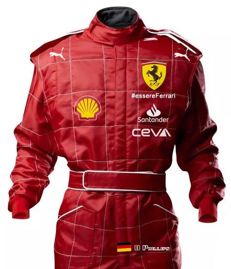 Formula 1Ferrari costume coveralls. Real customised karting costume with your choice of name/number/flag of choice. Available at Periwinkle Props (link in bio) • • • • • #formula1 #f1 #ferrari #mercedesamg #mercedes #drivetosurvive #lewishamilton #cosplay #cosplayuk #cosplayer #cosplaygirl #cosplaying #cosplayphotography #cosplaylife #halloween #halloweenparty #halloweencostume #halloweencosplay #halloweeneveryday #scifi Ferrari Race Suit, Sportswear Moodboard, F1 Suit, Ray Petri, F1 Uniform, Racing Uniform, 1970 Outfits, Racing Clothes, Racer Costume