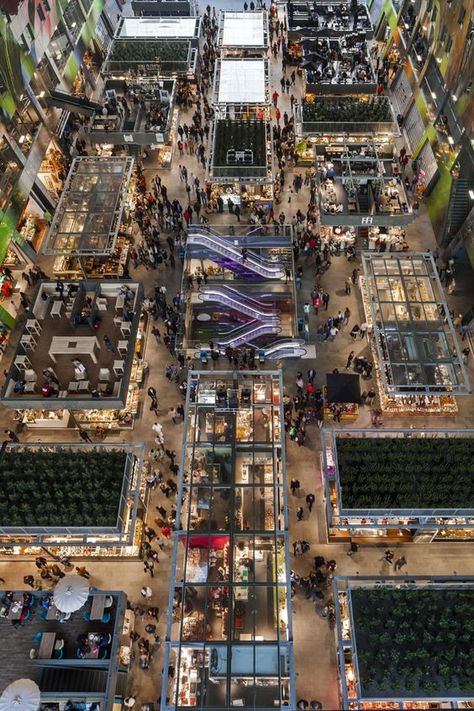 Markthal Rotterdam,  MVRDV: Shopping Mall Design, Retail Facade, Indoor Markets, Supermarket Design, Mall Design, Food Hall, Retail Interior, Shopping Malls, City Design