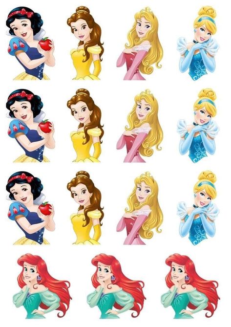 Princes Cakes Ideas, Princess Birthday Cupcakes, Cupcakes Princesas, Disney Princess Printables, Rapunzel Birthday Cake, Princess Theme Cake, Cinderella Cake Topper, Disney Princess Cake Topper, Disney Princess Birthday Cakes