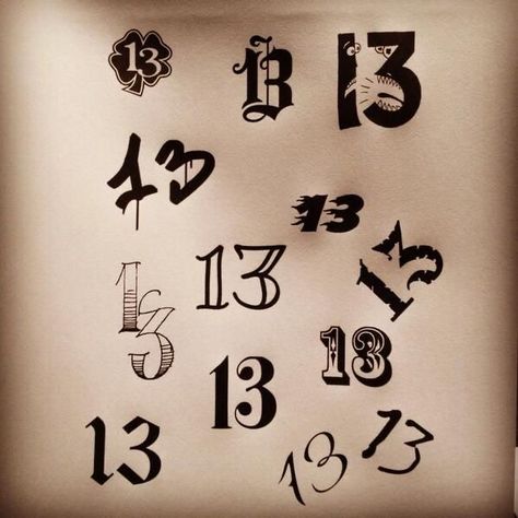 Old English 13 Tattoo, Number 13 In Different Fonts, 13 Font Tattoo, The Number 13 Tattoo, Lucky Number 13 Tattoo, 13 Tattoo Number Ideas Fonts, Old School Numbers Tattoo, Lucky 13 Tattoo Design, Tattoo 13 Number Design