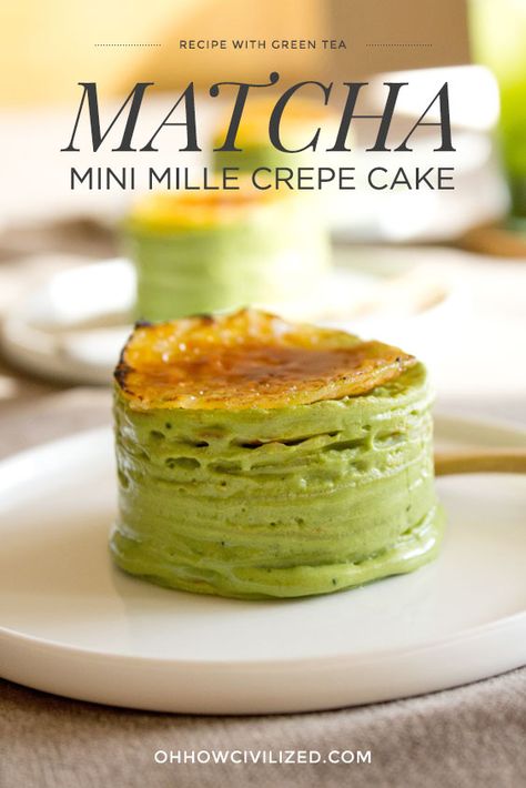 Breakfast For Dinner Party, Matcha Food, Mille Crepe Cake, Matcha Dessert Recipes, Cake Matcha, Matcha Green Tea Recipes, Dinner Party Ideas, Mini Dessert Recipes, Matcha Dessert