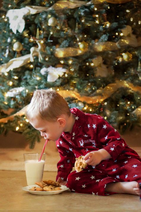 At Home Kid Christmas Pictures, Christmas Milk And Cookies Photo Shoot, At Home Family Photoshoot Christmas, Toddler Christmas Card Photo, Milk And Cookies Christmas Photos, Diy Toddler Christmas Photos, Christmas Toddler Photos, Christmas Poses For Kids, Christmas Baking Pictures