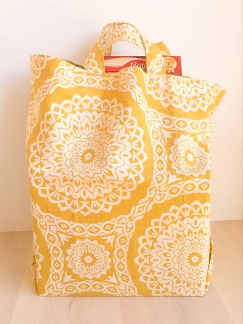 Canvas Bag Pattern Sewing Projects, Grocery Bag Pattern, Reusable Products, Bag Sewing Pattern, Sewing Bags, Beginner Sewing Projects Easy, Bag Sewing, Bag Tutorial, Grocery Bags