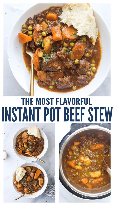 Beef Soup Recipes Instant Pot, Beef With Vegetables, Instant Pot Beef Stew Recipe, Instant Pot Beef Stew, Stew Dinner, Winter Dinners, Beef And Potato Stew, Pearl Onions, Pot Beef Stew