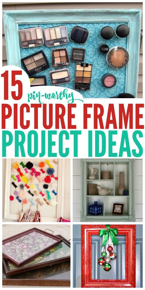 Combine beauty and functionality with these 15 picture frame project ideas. Best picture frame DIY's. Save money by repurposing frames you already have or get them second hand. Repurpose Picture Frames Diy, Picture Frame Inspiration, Repurpose Picture Frames, Upcycle Frames, Door Picture Frame, Picture Frame Projects, Door Pictures, Cute Picture Frames, Unique Picture Frames