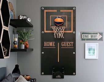 MetalWallGames - Etsy Office Basketball Hoop, Wall Basketball Hoop, Basketball Hoop Wall, Unique Family Christmas Gifts, Wall Games, Family Games To Play, Indoor Basketball Hoop, Decorative Wall Sculpture, Wall Game