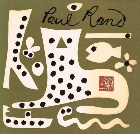 Paul Rand, monograph cover, 1953. He manipulated visual form (through shape, color, space, line, and value) and skillfullly analyzed communications content, reducing it to a symbolic essence without turning it sterile or dull, making him widely influential while still in his twenties. New York School, Noma Bar, David Carson, Paula Scher, Easel Painting, Milton Glaser, Paul Rand, Intuitive Art, Commercial Art