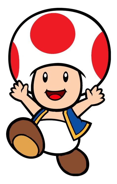 Mario Characters Drawing, Mushroom From Mario, Mario Illustration, Toad Cartoon, Toad Mario Bros, Mario Bros Mushroom, Super Mario Toad, Toad Mario, Mario Cartoon