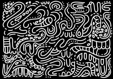 Squiggle abstract with a unique style by Sunshine-91.  #squiggleppattern #pattern #abstractbackground #blackandwhite #modern #trendypattern #vecteezy Squiggle Art, Frame Image, Pattern Design Inspiration, Canvas Drawing, Modern Abstract Wall Art, Abstract Vector, Doodle Patterns, Mode Inspiration, Abstract Wall