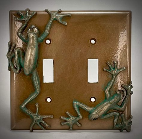 Double switch plate with tree frog designs Frog Bathroom, 3d Printed Art, Frog Decor, Frog Design, Tree Frog, Apartment Decor Inspiration, Printed Art, Tucson Arizona, Dream Room Inspiration