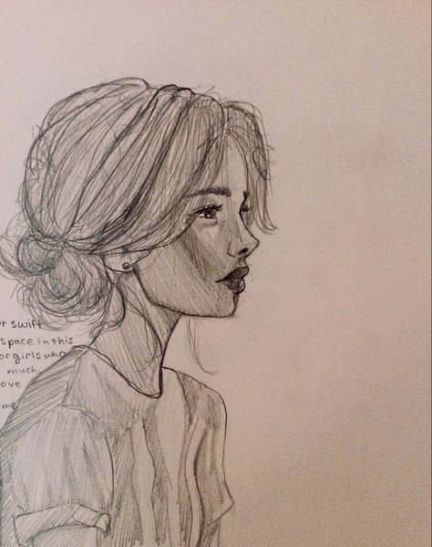 Pencil Sketches Girl Looking Down Drawing, Human Sketches Face, Girl Sketch Aesthetic, Women Drawing Reference, Human Face Sketch, Human Sketch, Whimsical Art Journal, Pencil Sketch Drawing, Trending Ideas