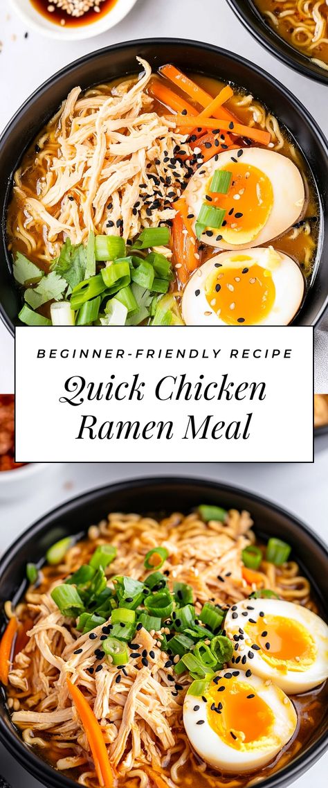 Image for Quick Chicken Ramen Meal Best Chicken Ramen Noodle Recipes, Instant Pot Chicken Ramen Recipes, Homemade Ramen Chicken, Simple Chicken Ramen Recipes, Ramen Noodle Lunch Ideas, Ramen Noodle Recipes With Dumplings, Ramen Bowl Recipe Pork, Best Ramen Recipe Easy, The Best Ramen Recipe