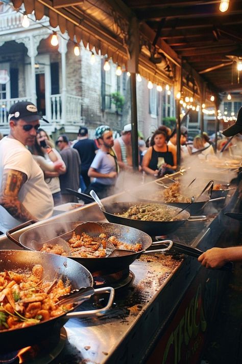 Celebrate Food Festivals in New Orleans 🎉✨ Join the vibrant food festivals in New Orleans. From gumbo to beignets, enjoy a culinary celebration of the city's unique cuisine. 🌿🍤 #NewOrleansFood #FoodFestivals #CulinaryAdventure #FoodTravel Nola Aesthetic, French Market New Orleans, New Orleans Beignets, New Orleans Festivals, Vibrant Food, French Market, Gumbo, Beignets, Food Festival