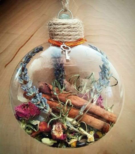 Magpie's Magic Nest How To Make A Witch Ball, Home Decor With Crystals, Green Witch Gifts, Spell Jar Ornaments, Witch Ornaments Diy, Spiritual Crafts Ideas, Deer Antler Decor Diy, Crafts For Witches, Witch Balls Protection Diy