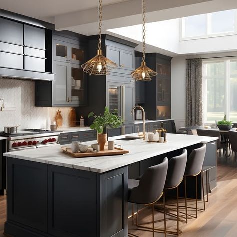 Modern Farmhouse 1-Light Pendant Light for Kitchen Island - Gold - Bed Bath & Beyond - 40380587 Kitchen Staging, Gold Bed, Future Kitchen, Island Pendant Lights, Island Pendants, Kitchen Island Pendants, Gorgeous Kitchens, Bathroom Design Luxury, Kitchen Cabinet Colors