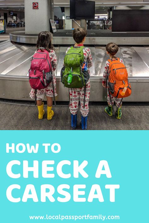 Will you be flying with a carseat? Here's everything you need to know if you plan to check a carseat either at the ticketing counter or at the gate. #familytravel #travelcarseats #travelwithkids Family Destinations, Flying With Carseat, Airplane Activities, Air Travel Tips, Flying With Kids, Flying With A Baby, Tuscany Travel, Traveling With Kids, Florida Trip