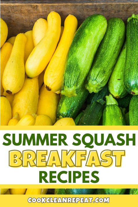 Summer squash is a very versatile ingredient packed with nutrients. Try out some of these breakfast recipes for some healthy tasty meals! Squash For Breakfast, Squash Breakfast, Breakfast Squash, Breakfast Zucchini, Squash Breakfast Recipes, Squash And Eggs, Yellow Summer Squash Recipes Healthy, Yellow Squash Pancakes, Summer Squash Skillet