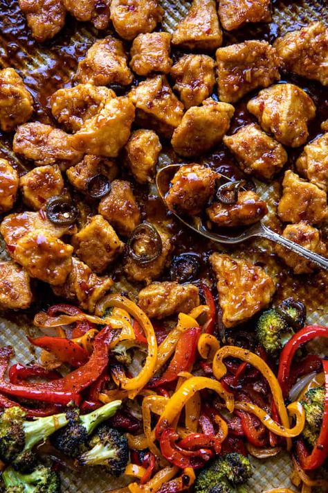 Sticky Sweet And Sour Chicken, Party Dinner Ideas, General Tao Chicken, Half Baked Harvest Recipes, Recipes Healthy Dinner, Easy Sheet Pan Dinners, Sweet And Sour Chicken, Dinner Recipes Healthy, Sweet N Sour Chicken