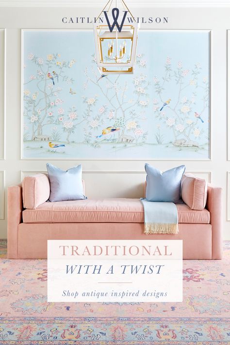 Caitlin Wilson Design, Chinoiserie Mural, Caitlin Wilson, Blue Chinoiserie, Chinoiserie Wallpaper, Mural Design, Antique Inspiration, Print Wallpaper, Decoration Design