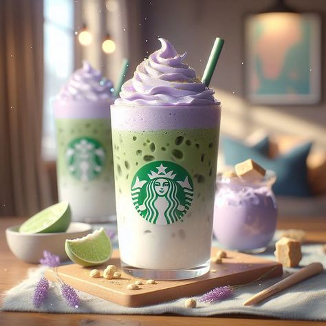 Starbucks Copycat Iced Lavender Cream Oat Milk Matcha Starbucks Teas Drinks, Starbucks Matcha Green Tea, Starbucks Copycat Recipes Drinks, Flavored Iced Tea Recipes, Lavender Drink, Matcha Oats, Iced Tea Recipes Homemade, Hot Tea Recipes, Starbucks Matcha