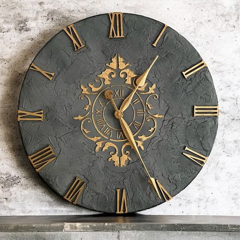 size 60cm wooden material Patina Wall, Patina Design, Clock On The Wall, Giant Clock, 3d Relief Art, Best Wall Clocks, Diy Wall Clock, Wood Artwork, Diy Canvas Wall Art