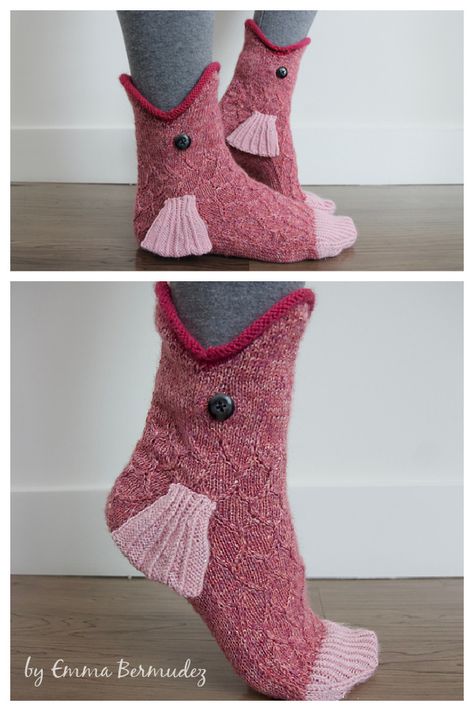 Fish Socks Knitting Pattern, Free Sock Pattern, Sock Patterns Knitting Free, Fish Knitting Pattern, Knitted Fish, Socks Free Knitting Pattern, Fish Socks, Knitted Socks Free Pattern, Socks Knitting Pattern