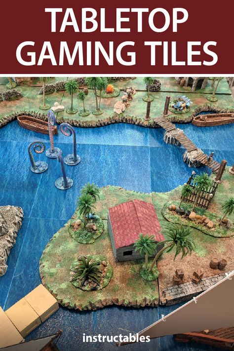 Tabletop Terrain Diy, Game Terrain Diy, Gamer Crafts, Gaming Table Diy, Dnd Crafts, Board Game Table, Game Terrain, Gaming Table, Small Games