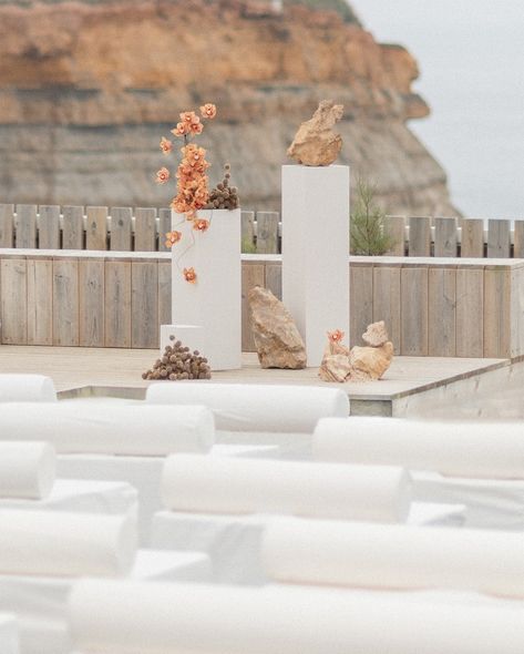 Bosque | Ceremony Setup with a Coastal View! . . . Planning & Art Direction: @allthingsbeautifulweddings Photo: @fredabankswed Video:… | Instagram Minimal Ceremony Decor, Wedding Portugal, Lifestyle Photoshoot, Ceremony Arch, Minimal Wedding, Floral Photography, Ceremony Backdrop, Destination Wedding Planner, Ceremony Decorations