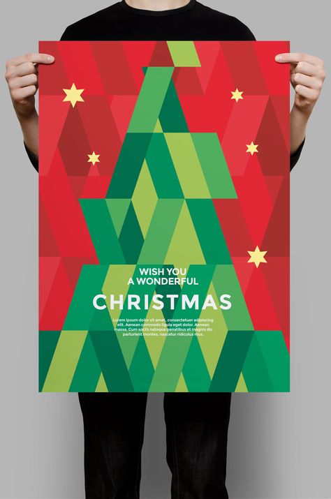 Modern geometric christmas card flyer template. Christmas Poster Design, Geometric Christmas, Typographie Inspiration, Christmas Graphic Design, 타이포그래피 포스터 디자인, Christmas Flyer, Karten Design, Plakat Design, Christmas Graphics