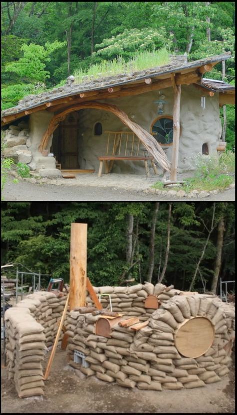 Maison Earthship, Case Sotterranee, Casa Dos Hobbits, Spiral Garden, Casa Hobbit, Earth Bag Homes, Earthship Home, Natural Homes, Cob House