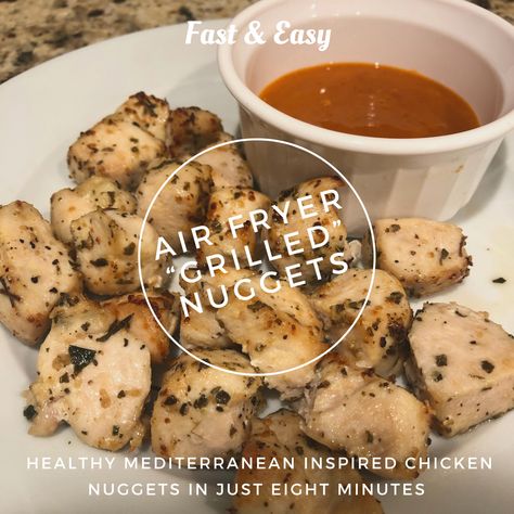 Air Fryer "Grilled" Chicken Nuggets Air Fryer Grilled Chicken, Grilled Chicken Nuggets, Air Fried Chicken Nuggets, Air Fryer Recipes Meat, Air Fryer Recipes Low Carb, Air Fryer Recipes Breakfast, Low Card, Air Fried Chicken, Air Fryer Recipes Chicken