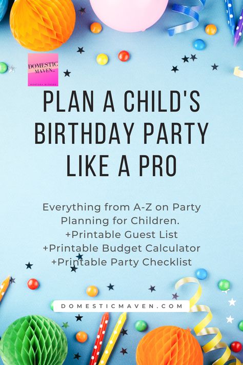 Kids Party Checklist, Birthday Party Schedule, Birthday Party Checklist, Kids Party Planning, Budget Calculator, Party Prep, Birthday Party At Home, Party Checklist, Party Catering