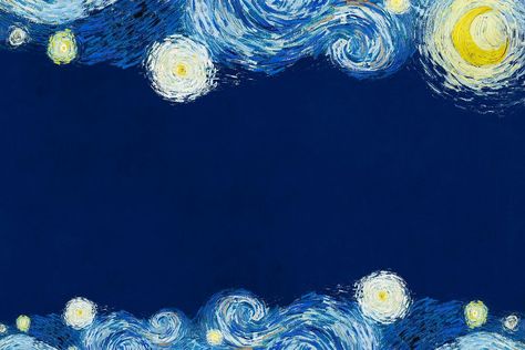 The Starry Night background, inspired by Van Gogh's artwork | premium image by rawpixel.com / Benjamas Starry Night Wallpaper Pc Hd, Starry Night Desktop Wallpaper, Background Van Gogh, Van Gogh Illustration, Ppt Background Aesthetic, Van Gogh Background, Starry Night Background, Starry Night Wallpaper, Night Background