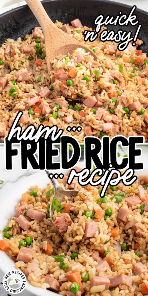 Ham Fried Rice Recipe Easy, Ham Rice, Ham And Rice Casserole, Healthy Ham, Ham Fried Rice, Rice And Vegetables, Fasting Recipes, Fried Rice Recipe Easy, Rice Side Dish Recipes