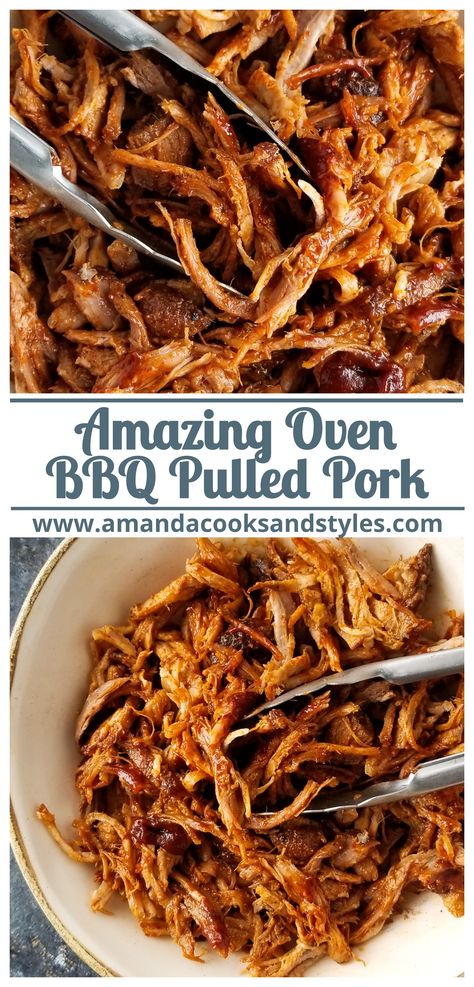 Oven Baked Pulled Pork, Pork Shoulder Oven, Baked Pulled Pork, Pulled Pork Oven Recipe, Bbq Pork Shoulder, Pork Loin Oven, Pork Loin Recipes Oven, Oven Roasted Pulled Pork, Pork Oven