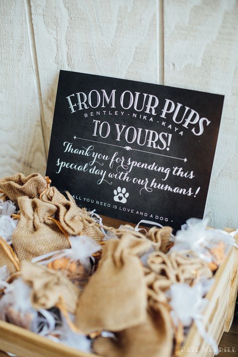 Wedding Favors Dog Theme, Take A Treat For Your Dog Wedding, Dog Related Wedding Favors, Party Favors Wedding Reception Ideas Guest Gifts, Dog Wedding Favors For Guests, Dog Treat Station Wedding, Pet Treat Wedding Favors, Dog Treat Table Wedding, Dog Themed Wedding Favors